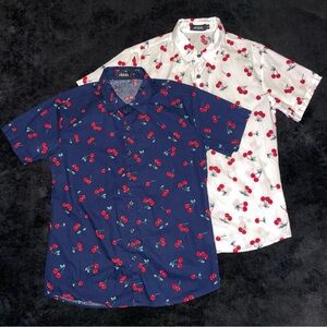 GENTLY USED Cherry Print Button Up (2pack)